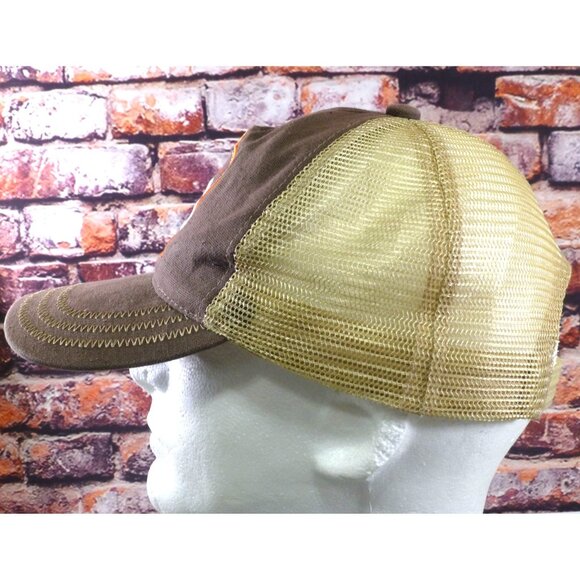 Jägermeister 56 Yard Line Brown & Tan Mesh Trucker Hat Adjustable Snapback - Picture 4 of 7